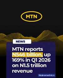 MTN Nigeria Posts 41.8% Revenue Growth in Q1 2026 — What It Signals for Nigeria's Digital Economy